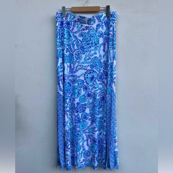 Lilly Pulitzer Blue Floral Maxi Skirt - Picture 2 of 5